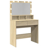 Dressing Table with LED Sonoma Oak 80x41x134.5 cm - Low Angle