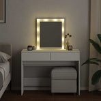 Dressing Table with LED White 100x40x130 cm