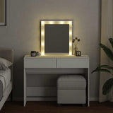 Dressing Table with LED White 100x40x130 cm - Side View