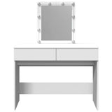 Dressing Table with LED White 100x40x130 cm