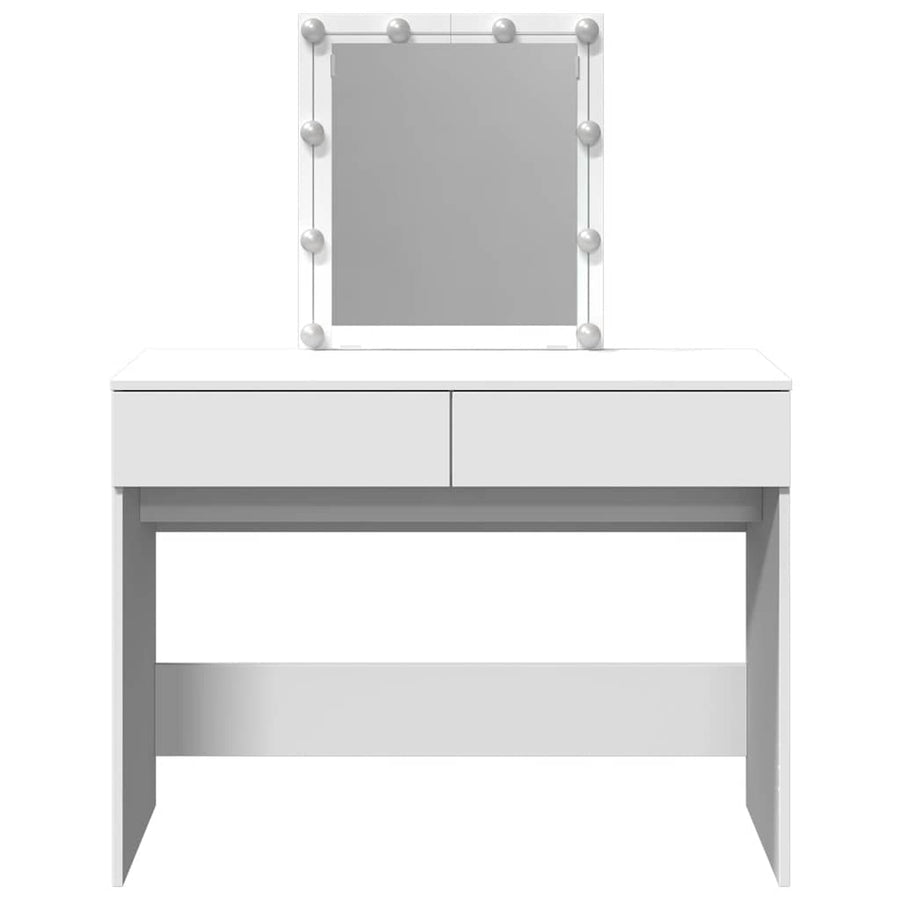Dressing Table with LED White 100x40x130 cm