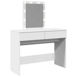 Dressing Table with LED White 100x40x130 cm - Low Angle