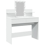 Dressing Table with LED White 100x40x130 cm