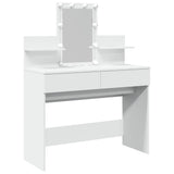 Dressing Table with LED White 100x40x130 cm - Front View