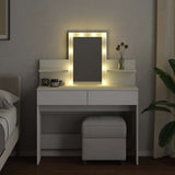 Dressing Table with LED White 100x40x130 cm - Side View