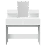Dressing Table with LED White 100x40x130 cm - 45-Degree Angle