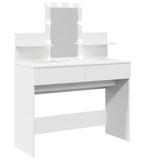 Dressing Table with LED White 100x40x130 cm - Low Angle