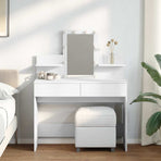 Dressing Table with LED White 100x40x130 cm