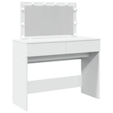 Dressing Table with LED White 100x40x120 cm - Front View