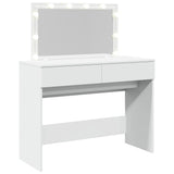 Dressing Table with LED White 100x40x120 cm - Low Angle