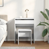 Dressing Table and Stool White 60x40x113.5 cm - Side View