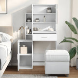 Dressing Table with Cabinet White 80x35x132 cm - Side View