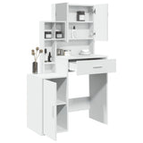 Dressing Table with Cabinet White 80x35x132 cm - Top-Down View