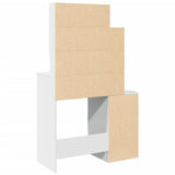 Dressing Table with Cabinet White 80x35x132 cm - Close-Up Angle