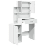 Dressing Table with Cabinet White 80x35x132 cm - Low Angle