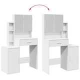 Dressing Table with Cabinet White 80x35x132 cm - Extra Image