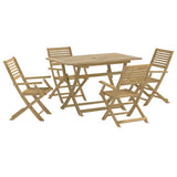 5 Piece Garden Dining Set Solid Wood Acacia - Front View