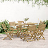 7 Piece Garden Dining Set Solid Wood Acacia