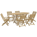 7 Piece Garden Dining Set Solid Wood Acacia