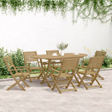 7 Piece Garden Dining Set Solid Wood Acacia