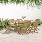 7 Piece Garden Dining Set Solid Wood Acacia