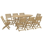 9 Piece Garden Dining Set Solid Wood Acacia
