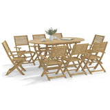 9 Piece Garden Dining Set Solid Wood Acacia