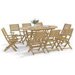 9 Piece Garden Dining Set Solid Wood Acacia