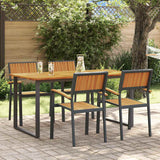 Garden Dining Set 5 pcs Black and brown