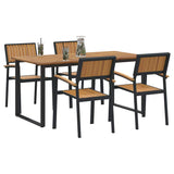 Garden Dining Set 5 pcs Black and brown - Side View