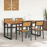 Garden Dining Set 5 pcs Black Solid Acacia Wood