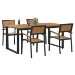 Garden Dining Set 5 pcs Black Solid Acacia Wood