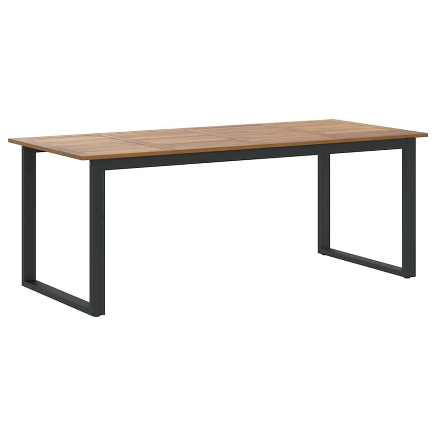 Garden Dining Set 7 pcs Black Solid Acacia Wood