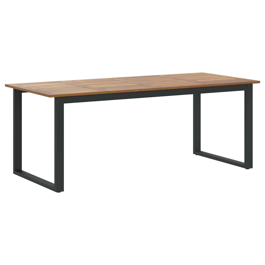 Garden Dining Set 9 pcs Black Solid Acacia Wood