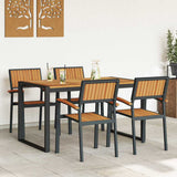 Garden Dining Set 5 pcs Black and brown