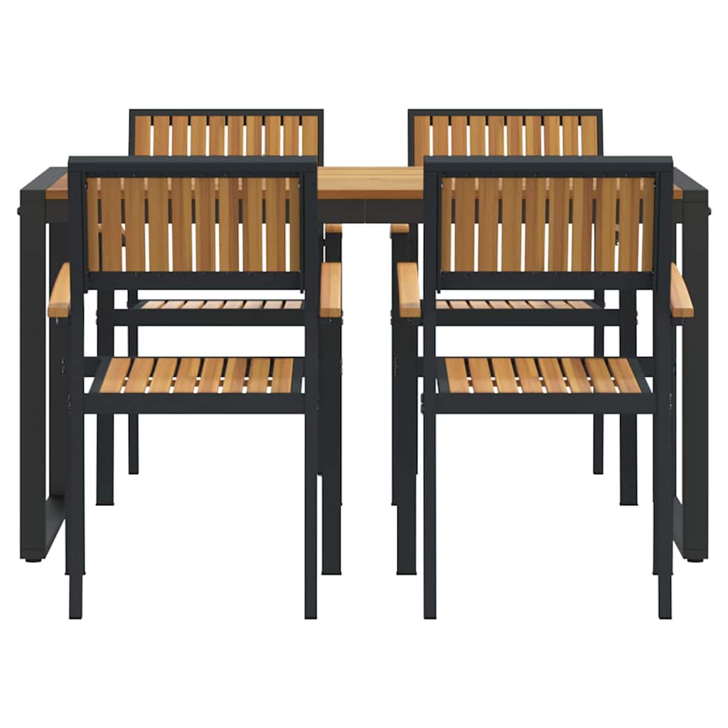 Garden Dining Set 5 pcs Black and brown