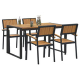 Garden Dining Set 5 pcs Black and brown - Side View