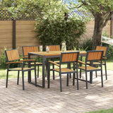 Garden Dining Set 7 pcs Black and brown