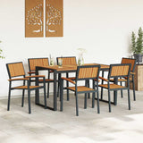 Garden Dining Set 7 pcs Black and brown - Top-Down View