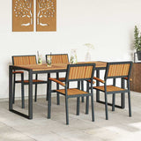 Garden Dining Set 5 pcs Black and brown - Top-Down View