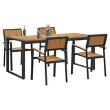 Garden Dining Set 5 pcs Black and brown - Side View