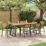 Garden Dining Set 7 pcs Black and brown