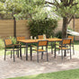 Stacking Chair 6 pcs Brown Solid Acacia Wood Stackable