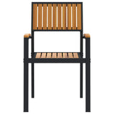 Stacking Chair 6 pcs Brown 56 x 57 x 87 cm Solid Acacia Wood - 45-Degree Angle