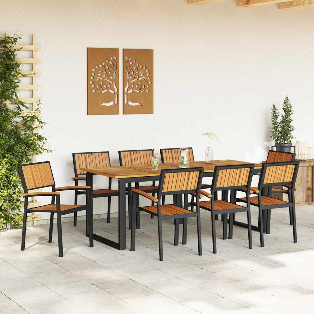 Stacking Chair 8 pcs Brown 56 x 57 x 87 cm Solid Acacia Wood