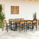 Garden Chair 8 pcs Brown 56 x 57 x 87cm Solid Acacia wood - Side View