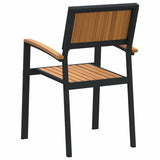 Garden Chair 8 pcs Brown 56 x 57 x 87cm Solid Acacia wood - Close-Up Angle