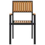 Stacking Chair 8 pcs Brown Solid Acacia Wood Stackable