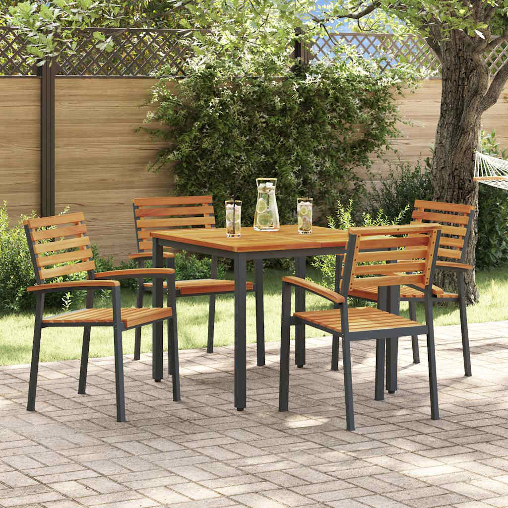 Garden Dining Set 5 pcs Black and brown