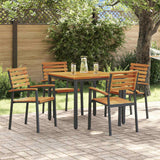 Garden Dining Set 5 pcs Black and brown